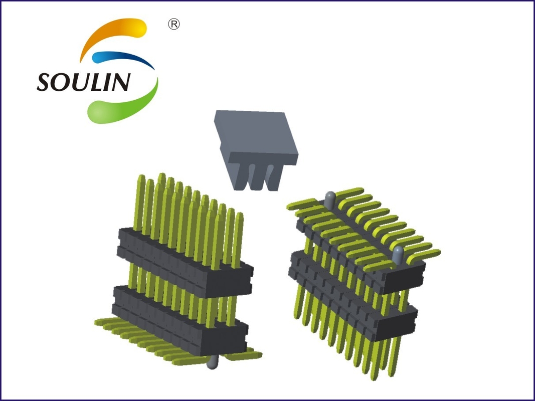SMT 500V 1.0mm Pin Header Connectors Double Row Gold Plating